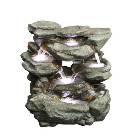 ALPINE CORP Alpine Corp WIN734 31 in. Rainforest Waterfall Fountain With Led Lights WIN734